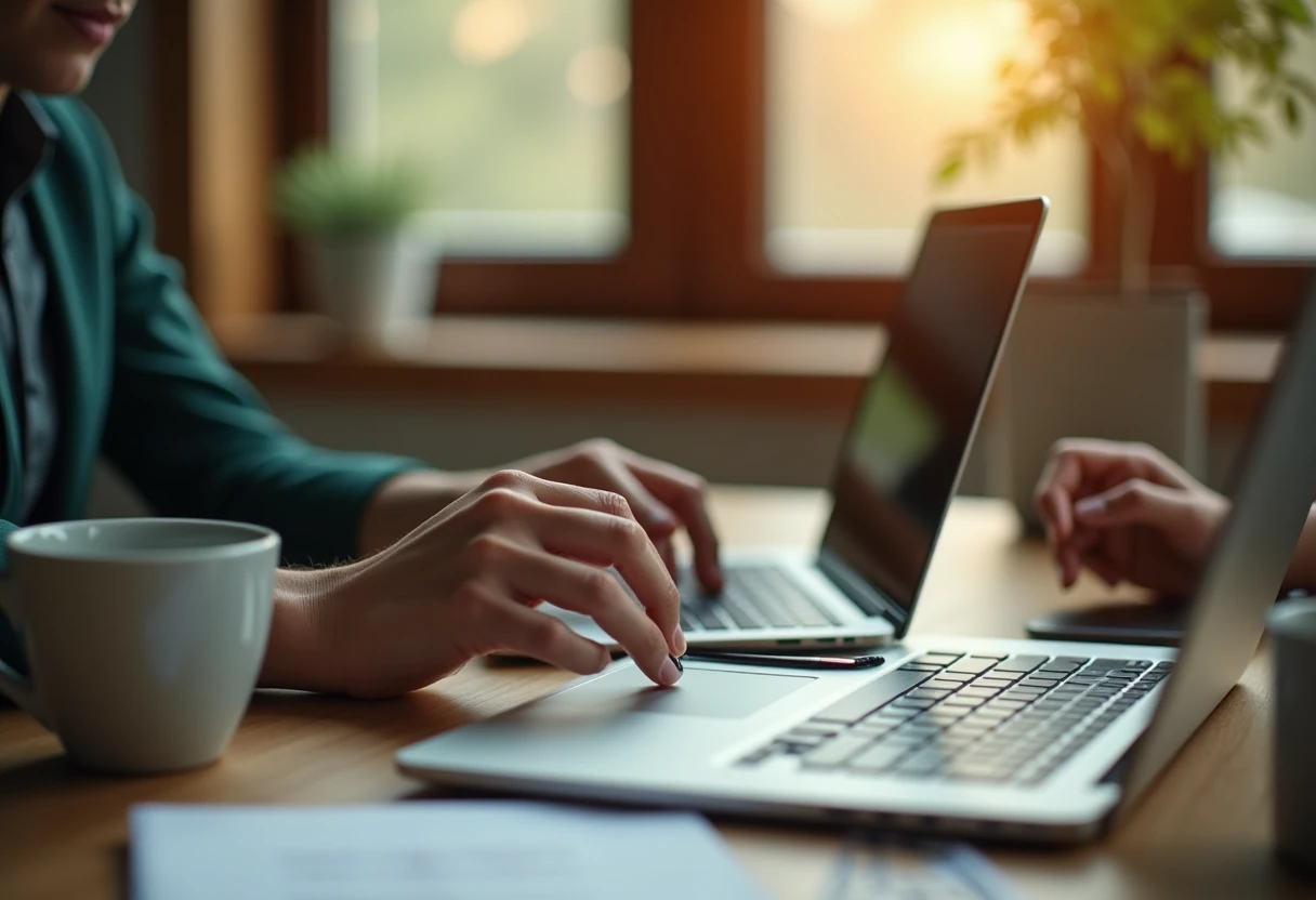 Managing finances with a laptop